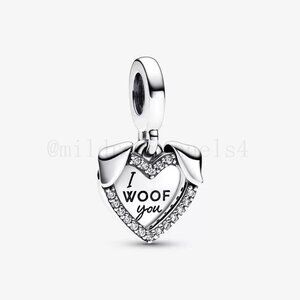 Pandora Heart & Dog Double Dangle Charm